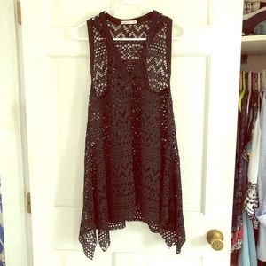 Robin Piccone Black Lace Hi-Lo Tunic